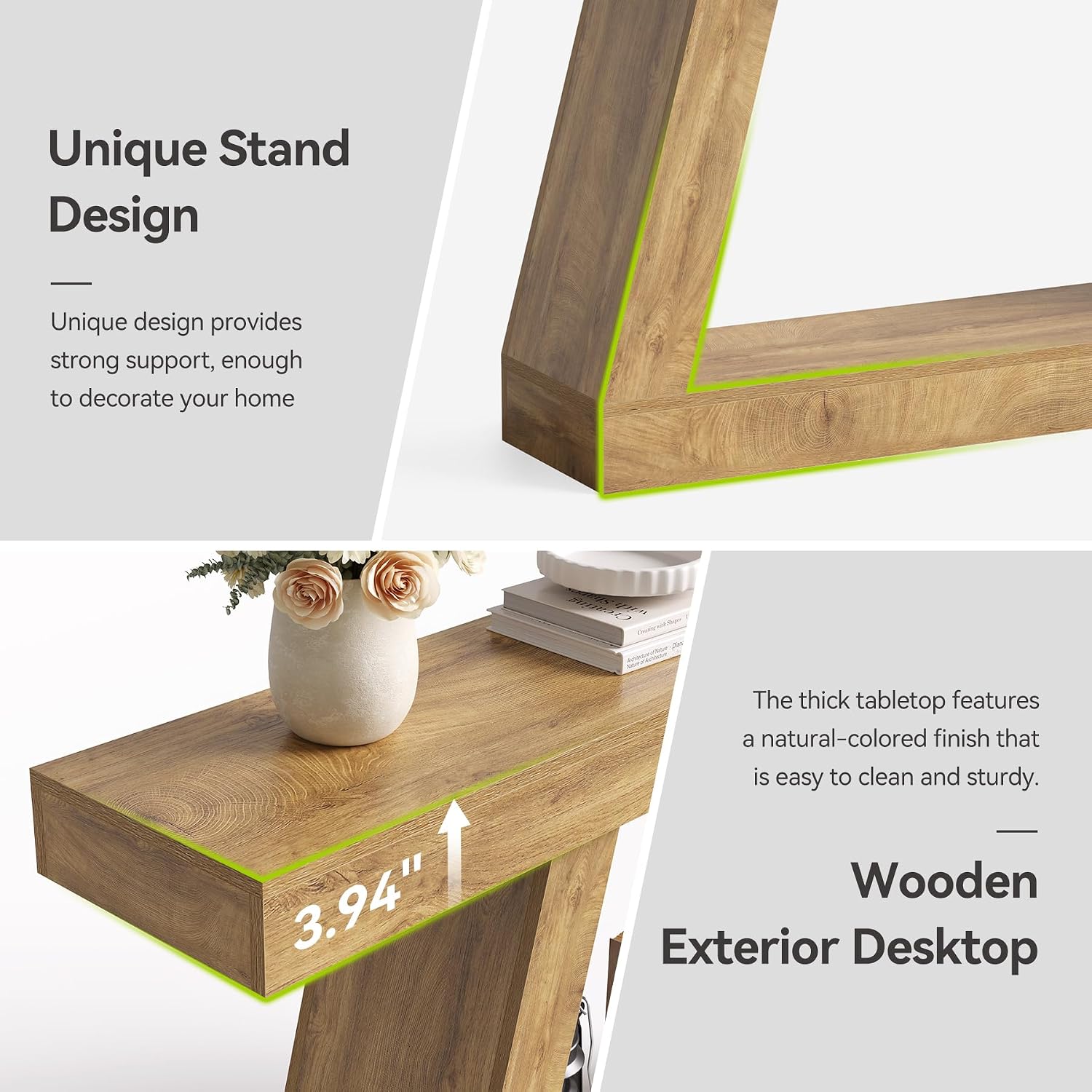 LITTLE TREE 55-Inch Sofa Table with Storage, Farmhouse Console Table for Home, Rectangular Wooden Entryway Furniture for Living Room, Bedroom, Office, Hallway, Oak