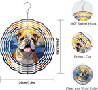 Bulldog Wind Spinners Outdoor Dog Memorial Gifts, 3D Metal Kinetic Hanging Garden Wind Spinner, Spinner Decor, Wind Sculptures for Outdoor & Indoor, Window, Yard Decor (Bulldog 3)