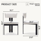 Morden Fort Boucle Dining Chair Set of 4, Upholstered Kitchen Chairs with Metal Frame & Curved Backrest, Mid Century Modern Armless Chair for Dining Room, Living Room, Apartments