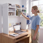 37 Inch White Desk Hutch Dorm Top Only with Felt Board for College