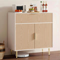 Housoul Sideboard Buffet Cabinet with 2 Doors & Drawer, Coffee Bar with Adjustable Shelves, Liquor Cabinet with Storage, Accent Cabinet Console Table for Living Dining Room, Oak