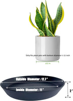 Plant Saucers 12 Inch (12.7 Inch) Plant Trays, Durable Round Glazed Ceramic Flower Plant Water Drip Tray for Pots Planter