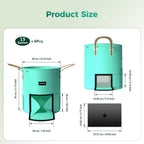 4 Pack 15 Gallon Potato Grow Bags,PE Garden Planter Bag with Breathable Screen Window Reinforced Handles for Potatoes Tomatoes Carrots Onions