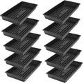 SUNPACK 10" x 20" Extra Strength Plastic Seed Starting Tray, Black, 2.5" (Pack of 10) - No Drainage Holes, Ideal for Greenhouses or Indoor Gardening - Made of BPA-Free Plastic