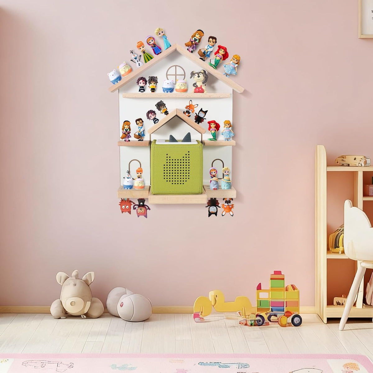 Givilio Tonie Shelf for Toniebox - Toniebox Storage for All Your Tonie Accessories toniebox Characters and toniebox Figures, Toniebox Organizer, Tonie Shelf(Pink)