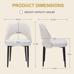 Modern Dining Chairs, Fabric Upholstered Accent Kitchen Chairs with Comfy Padded Seat & Sturdy Metal Legs, Side Farmhouse Chairs for Dining Room, Living Room, Restaurant (Beige, Set of 6)