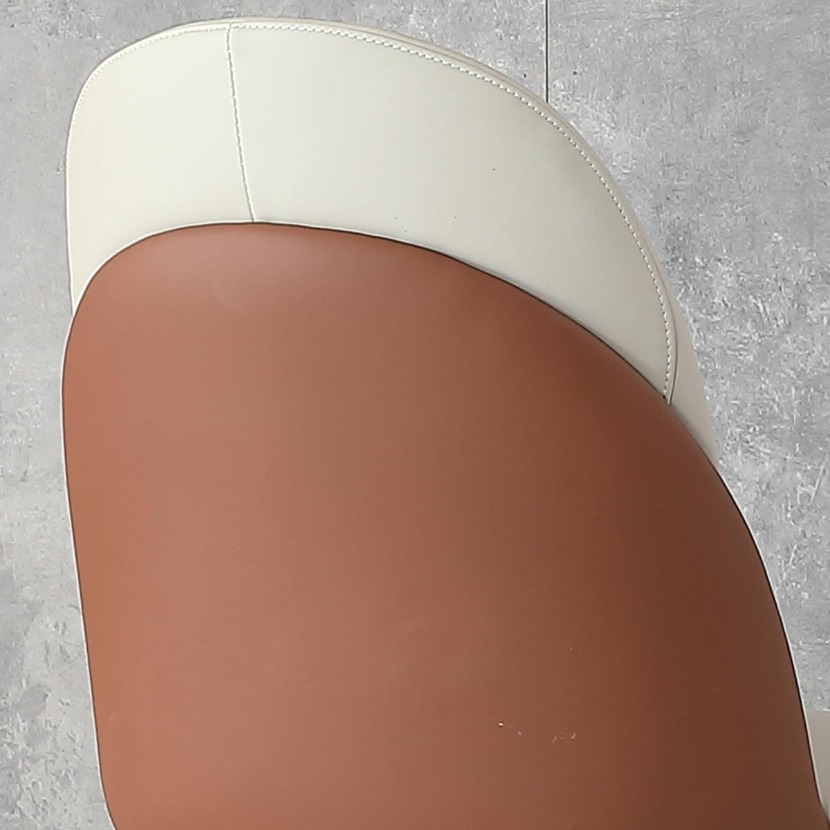 Dining Chairs Set of 2, Modern Faux Leather Chair with Sturdy Gold Metal Legs and Ergonomic Backrest, 2-PCS Dining Room Chairs for Living Kitchen Dining (Beige+Light Brown)