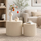 Modern Round Nesting Coffee Table Set of 2, Side Tables for Living Room