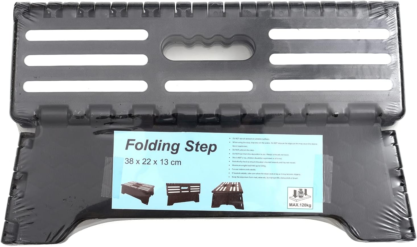Portable Folding Step Stool, 5 inch Lightweight Anti-Skid Stepping Stool, Non-Slip Textured Grip Surface for Adults Seniors at Home, Kitchen, Bathroom, Bedroom, Closet, Holds Up to 300 Pounds Black