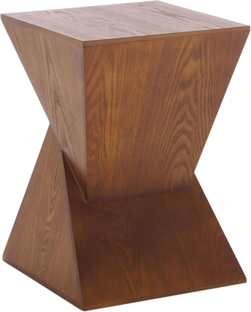 SAFAVIEH Home Collection Rahan Modern Walnut Brown Pedestal End Table (Fully Assembled)