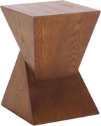 SAFAVIEH Home Collection Rahan Modern Walnut Brown Pedestal End Table (Fully Assembled)