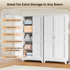 Yizosh Metal Pantry Cabinet, 75" Kitchen Pantry with 2 Door and 4 Adjustable Shelves,White Metal Pantry Storage Cabinet,Cupboard for Kitchen,Dining Room,Living Room and Bathroom