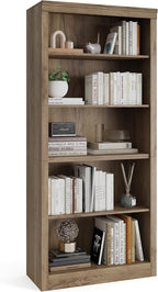 GarveeHome 71 in Tall Bookcase,Wooden Bookshelf with 5 Tiers, Modern Book Shelf in Swedish Oak, Floor Standing Display Shelves for Bedroom, Living Room and Office for Home