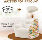 Korser Bean Bag Chair for Adults and Kids, Small Comfy Beanbag Lounge Floor Sofa Reading Chair with Armrests, Mini Cloud Sofa for Living Room, Bedroom and Game Rooms, Plush Chair with Memory Foam