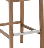 Kmax 30 Inch Bar Stools Set of 2 with Back Support, Linen, Cream | Farmhouse, Wooden Frame, Armless, Upholstered