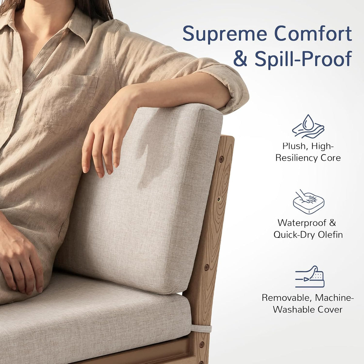 Stoog Modular Armless Chair - Interlocking Waterproof Seat for Building Sectionals, Outdoor Patio & Pool, Teak