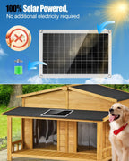 20W Solar Powered Vent Fan with Monocrystalline Panel, Dual Blades Solar Ventilation Fan with Metal Shell, Waterproof Outdoor Exhaust Fans for Greenhouse Chicken Coop Shed Pet House