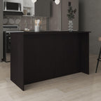 Kitchen Island with Three Open Shelves and Two Cabinets | Spacious countertop and concealed storage for efficient kitchen use