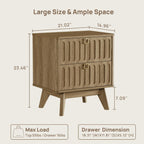 SICOTAS Nightstands Set of 2 with Drawers, 21" Wide Modern Bedside Tables