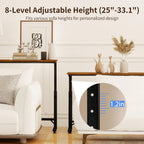 2 Pack 11.8" Wide Behind Couch Table with Charging Station | 11.8"Wx78.8"L Sofa Table, Long Narrow Console Table with Adjustable Height (25"-33"), USB-C & Outlets, Living Room, Entryway