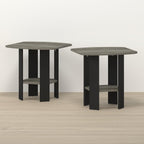 Toki Side Table, Set of 2 End Table, Nightstand, with Open Shelf, for Living Room, Bedroom, Dark Limed Oak