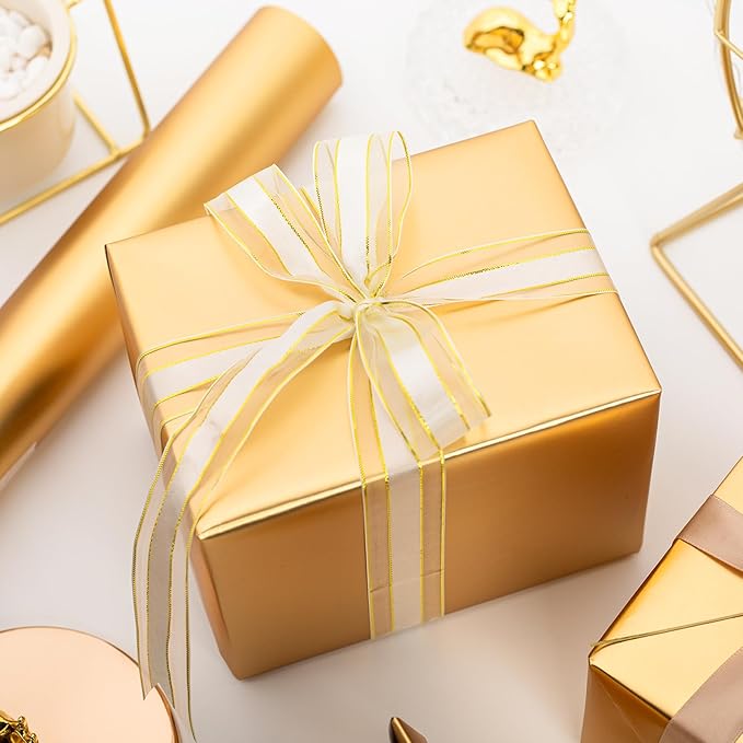 Garbendy Gift Wrapping Paper Roll-Solid Color Pearly-Lustre Paper,Perfect for Wedding, Valentine's Day,Birthday, Christmas,Baby Shower, Party - 17 Inch X 33 Feet