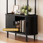 ComfyCorner 4 Tier Bookshelf with Cabinet, 71" Tall Display Bookcase Black