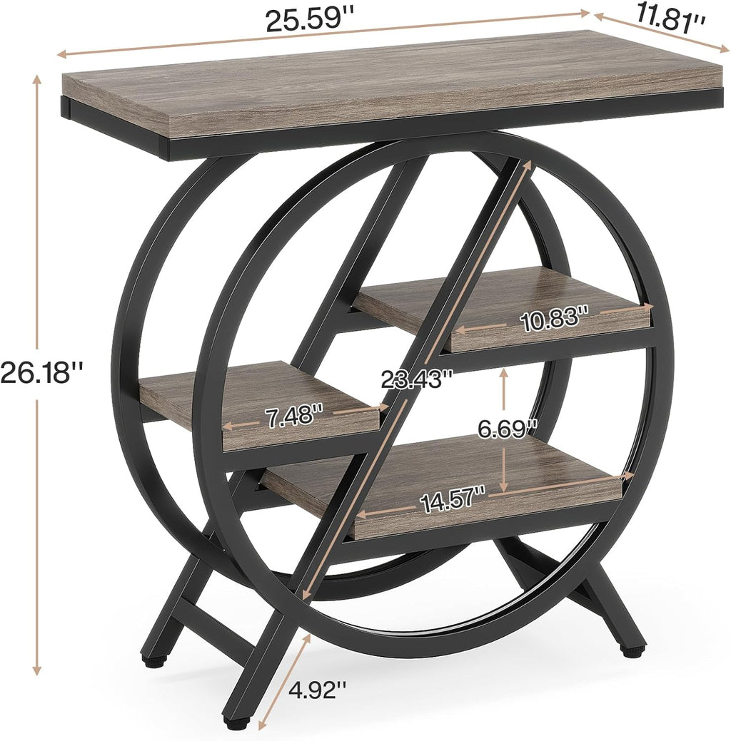 LITTLE TREE Set of 2 End Table, 4-Tier Narrow Side Table