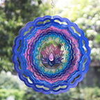 SPRING SONG Mandala Lotus Kinetic Wind Spinner for Yard and Garden Stainless Steel Spinner Indoor and Outdoor Hanging Decor Crafts Ornaments Kinetic Art Spinner Hanging Wind Spinners Decor Gifts