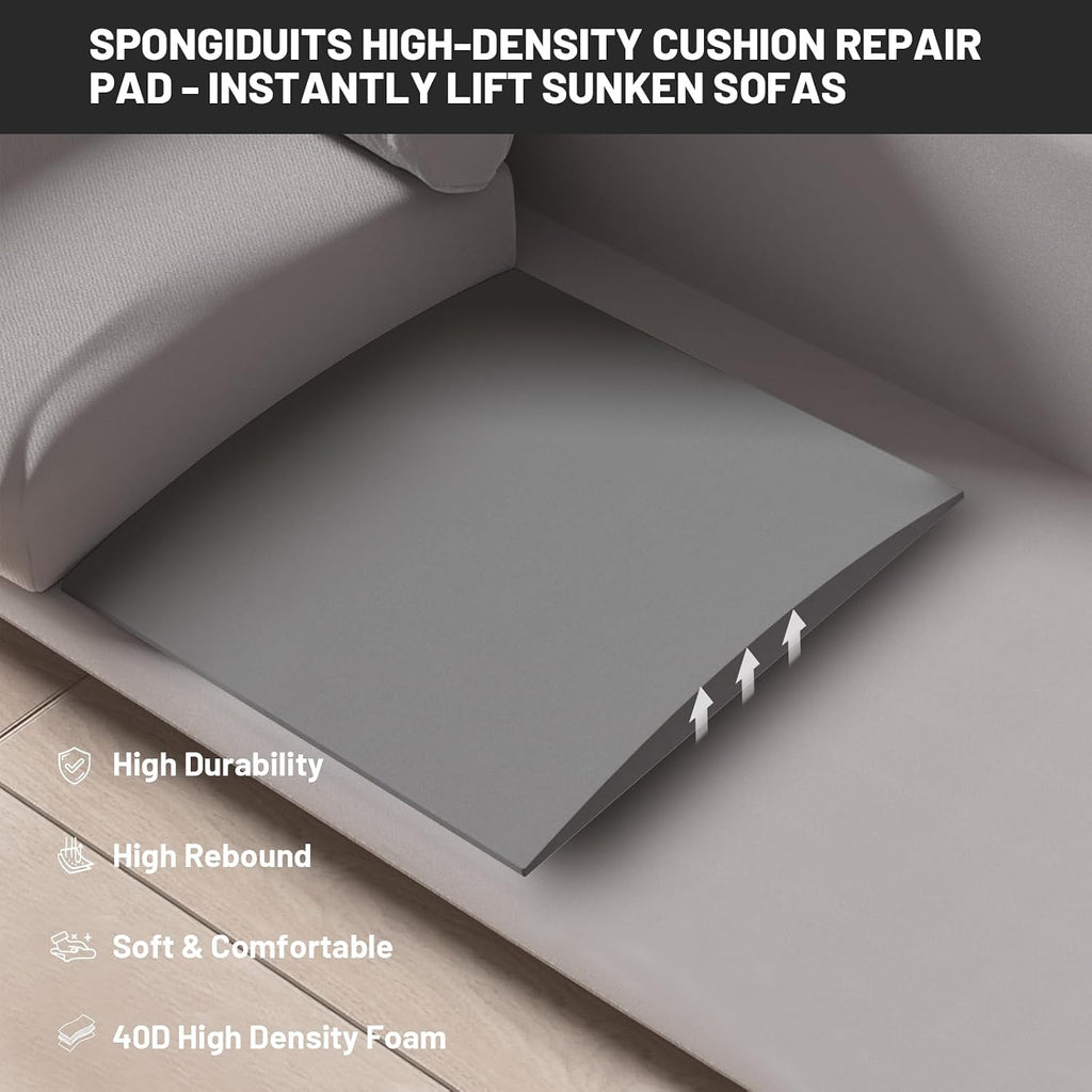 Couch Cushion Support for Sagging Seat, 24"x24"x2.4" 40D High Density Curved Foam Sofa Cushion Support, Under-Cushion Sag Repair,Grey Set of 3