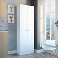 Multistorage Pantry Cabinet, Double Door, 5 Shelves, White