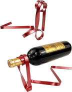 Table Wine Holder Floating Ribbon Metal Wine Rack Novelty Wine Bottle Display Stand Tabletop for Dinning Room Kitchen Home Decor Gift