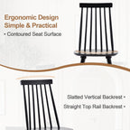 DUHOME Windsor Dining Chairs Set of 6 Wood Dining Room Chair Slat Back Kitchen Room Chair Side Chair (Black, 6 PCS)
