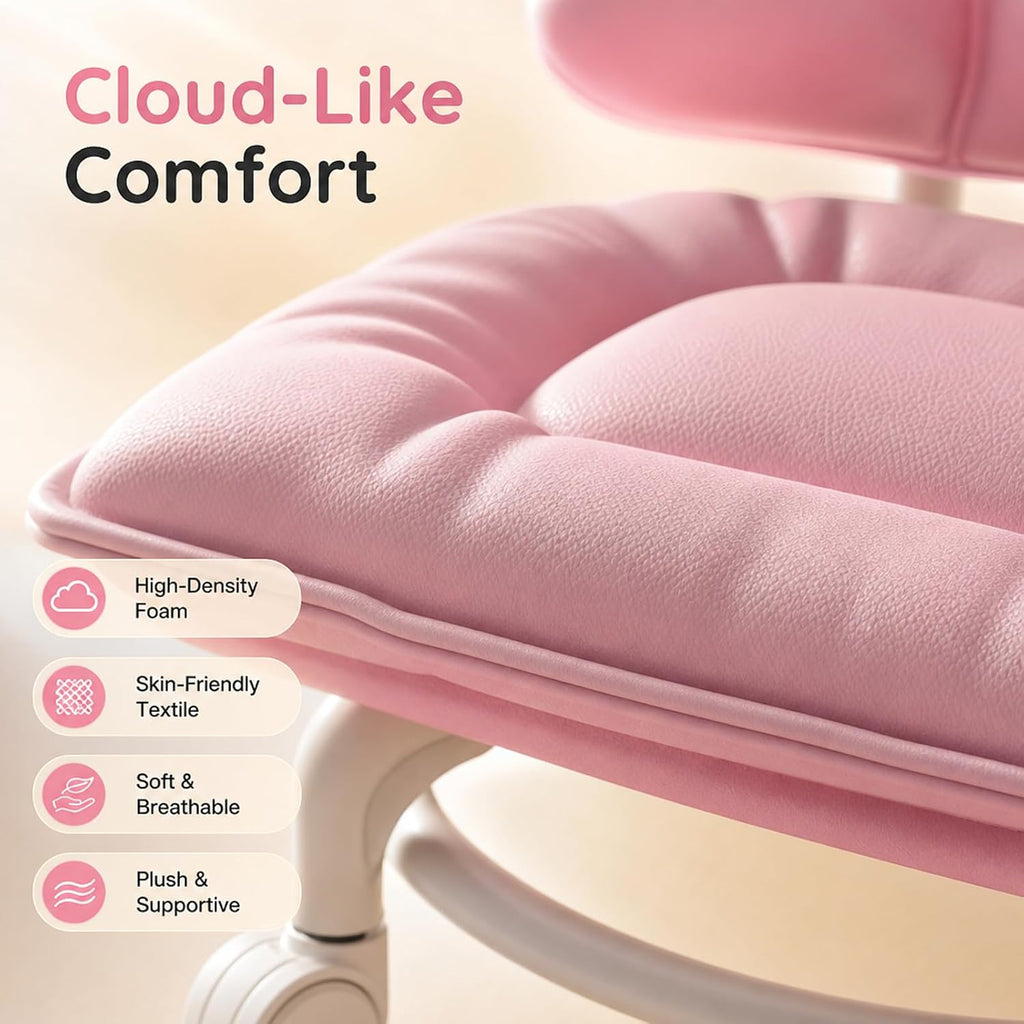 Rolling Low Stool with Backrest, Cloud Comfort Swivel Stool，Gray | Rolling Backrest Chair with Padded Seat & 360° Silent Casters, Cloud-Soft Cushion for Workshops, Garages, Studios, Home