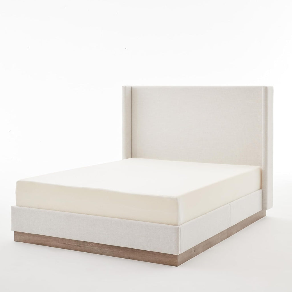 KEIKI King Size Upholstered Wingback Bed with 52.5" High Headboard,