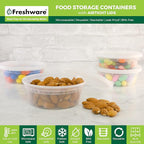 Freshware Food Storage Containers [240 Set] 8 oz Plastic Deli Containers with Lids, Slime, Soup, Meal Prep Containers, BPA Free, Stackable, Leakproof, Microwave, Dishwasher and Freezer Safe