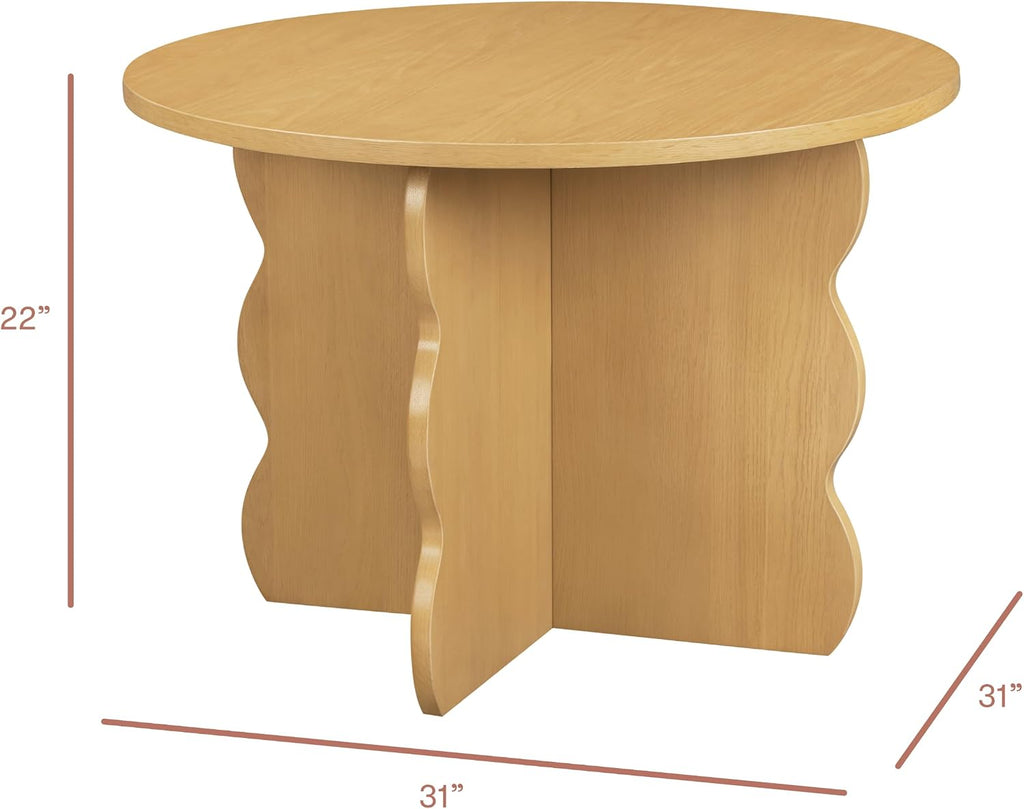 babyletto Ripple Play Table and Chairs Set in Natural Oak | GREENGUARD Gold Certified Wooden Kids Play Table & Chairs Set - Recommended For Ages 5-8, Ideal For Art & Play