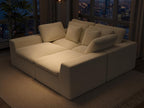 113” Cloud Couch 丨 Modular Sectional Couches for Living Room 丨 L Shaped Couch with Nice Back Support 4 Seater Warm White Chenille