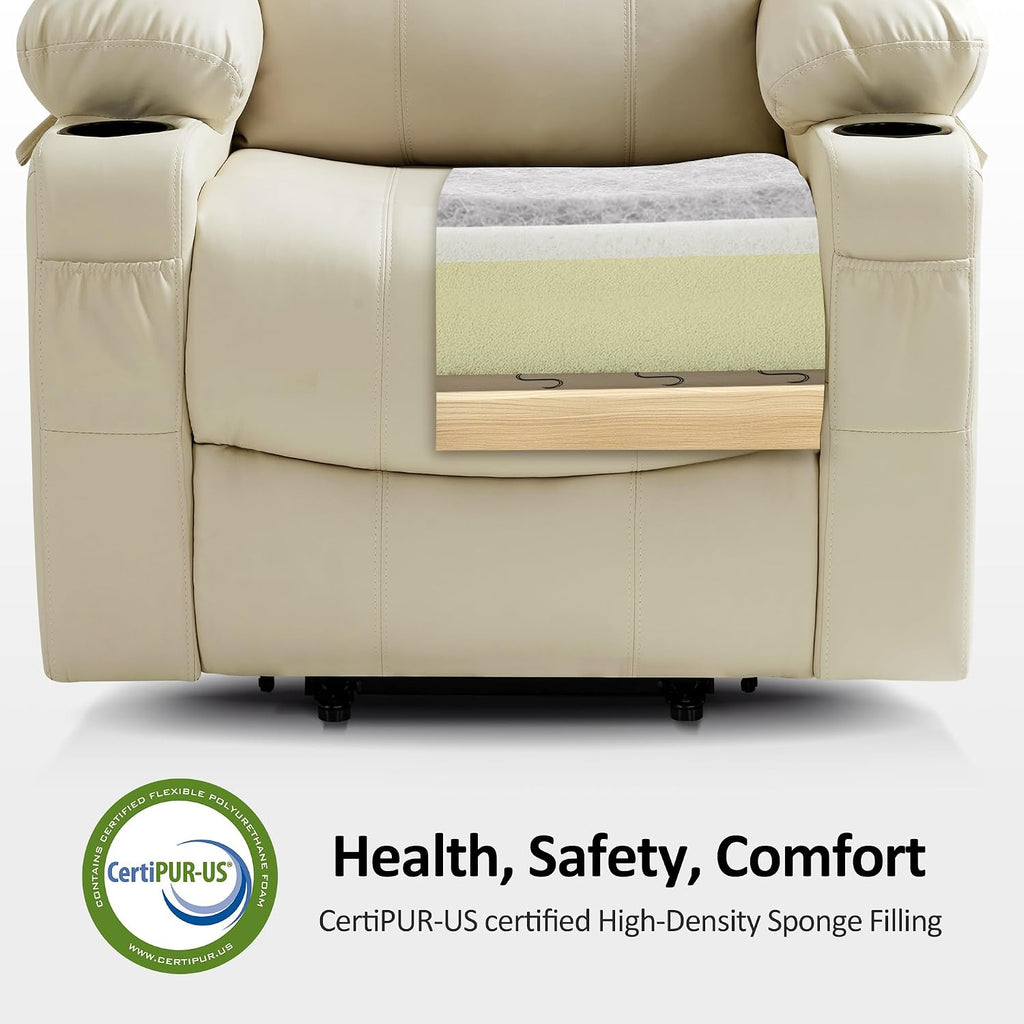 MCombo Power Lift Recliner Chair for Elderly, Heat and Massage 7040(Medium)