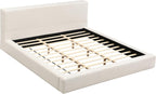 Merax King Size Bed Frame, 95" L x 88" W Upholstered Platform Bed with 8" Thick Linen Headboard & Footboard, Sturdy Wood Slat Support, No Box Spring Needed, Easy Assembly, Beige