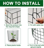 12 Packs 14'' Dia x 14'' H Plant Wire cage 24 Pcs Metal Plant Protection Mesh Plant Cages Bunny Barricades Plant Protection Wire Cage for Flowers Vegetables Protection from Animals