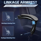 DL-win Gaming Chairs for Adults, Computer Chair with Footrest and High Back, Big and Tall Gamer Chair's with Massage Lumbar Support, 360° Swivel Height Adjustable Gaming Chair, Grey