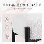 Vanity Stool Chair Faux Fur, 16.3" L x 12.8" W x 17.3" H Soft Ottoman, Makeup Chair Bench Furry Padded Seat with 4 Metal Legs, Footstool Multifunctional Chairs for Bedroom, Living Room, White