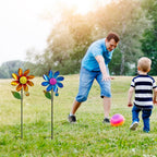 2Pack Garden Wind Spinners,Metal Wind Sculptures Outdoor Windmill Flower Pinwheel Decorations for Yard Lawn Patio Decor