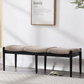 RIVOVA 54.25" Modern Ottoman Bench Upholstered Linen Bedroom End of Bed Bench Boho Bench Long Seating Bench Entryway Stool with Wood Legs for Living Room/Foyer, Khaki
