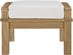 Modway EEI-1152-NAT-WHI-SET Marina Premium Grade A Teak Wood Outdoor Patio Ottoman, Natural White