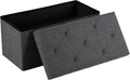 DUMOS 30in Storage Ottoman Bench, Storage Chest | End of Bed Foot Rest Stool with Padded Seat, Bedroom Bench for Living Room, Bedroom, Support 660lbs, Grey