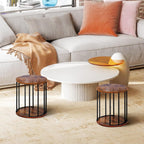 HDANI Wooden Stool Set of 2 for Kids, Adults - 300lbs Load Capacity Garden Round Wood Stool, Non-Slip Small Step for Plant Stand, Kitchen, Bathroom and Bedroom, Brown