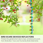 Rainbow Wave Wind Spinners Outdoor Hanging Garden Decor,Bird Deterrents for Outside,Sparkly Reflective Wind Spinner,Stainless Steel Bird Scare Devices-Scare Birds Away from Yard Patio Farm