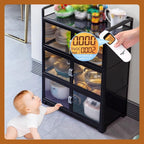Kitchen Pantry Storage Cabinet Environmental Aluminum Composite Panel Aluminum Alloy Guardrail Pantry Cabinet, for Kitchen Living Room Bathroom(80 * 40 * 136cm)